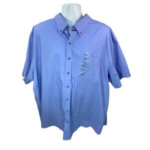 NEW Harbor Bay Blue Button Up Shirt Size 3XL Short Sleeve Oversized